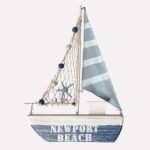 Decorazione Barca a Vela in Legno – Stile Marino CM 24X2,5H17