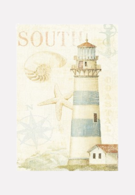 Quadro con faro bianco e azzurro