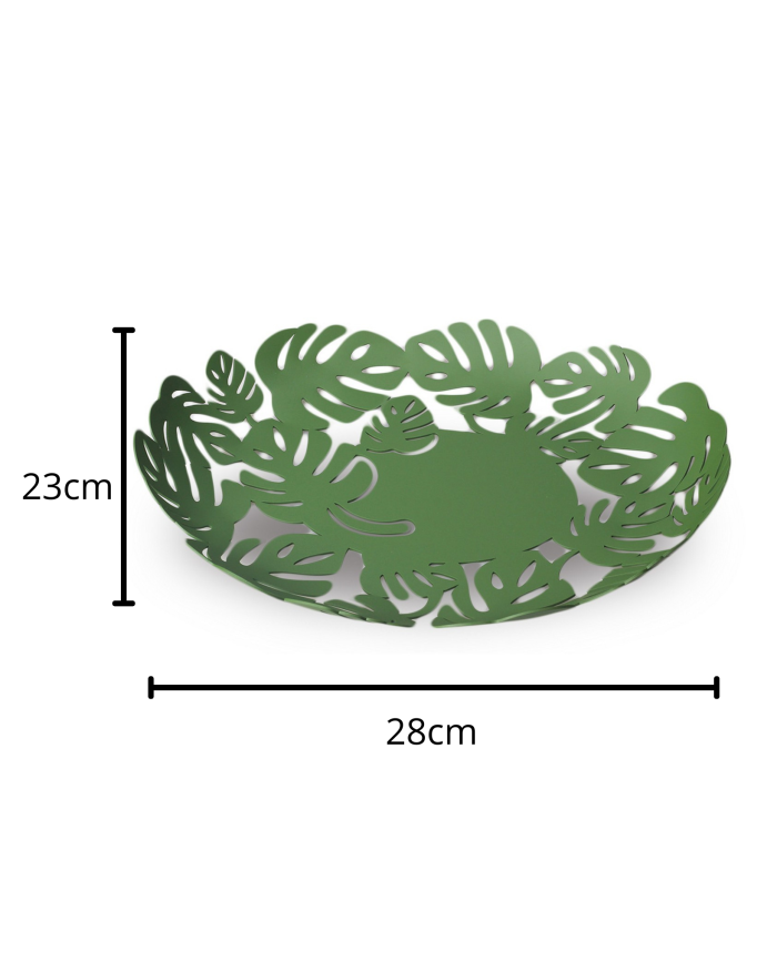 Centrotavola ovale verde intagliato foglia - immagine 2