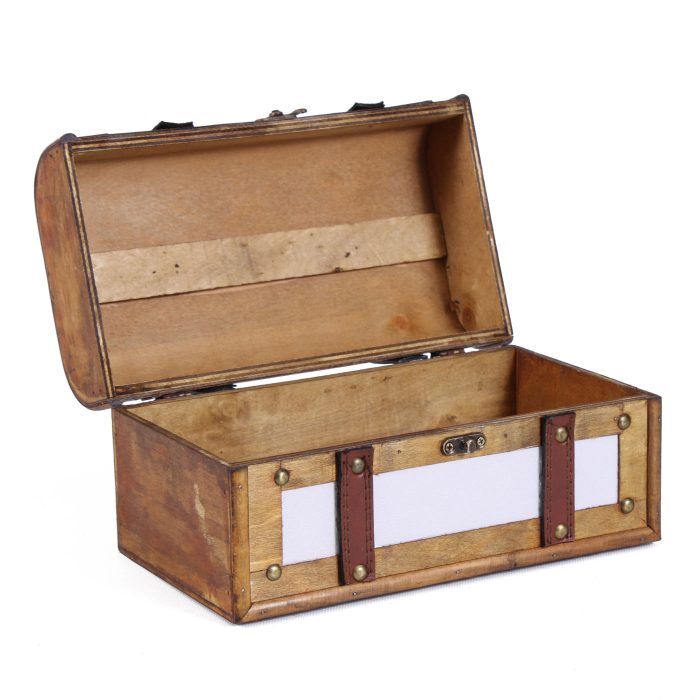 Baule in legno bianco e marrone con manico in set di 2 - immagine 5