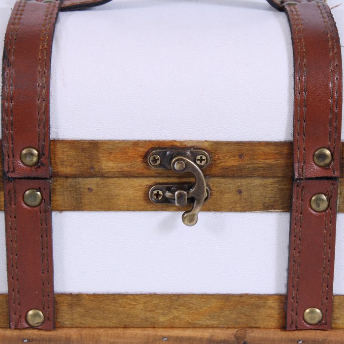 Baule in legno bianco e marrone con manico in set di 2 - immagine 7