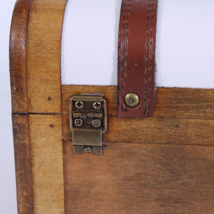 Baule in legno bianco e marrone con manico in set di 2 - immagine 8