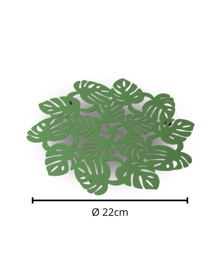 Sottopentola verde intagliato foglia - immagine 2