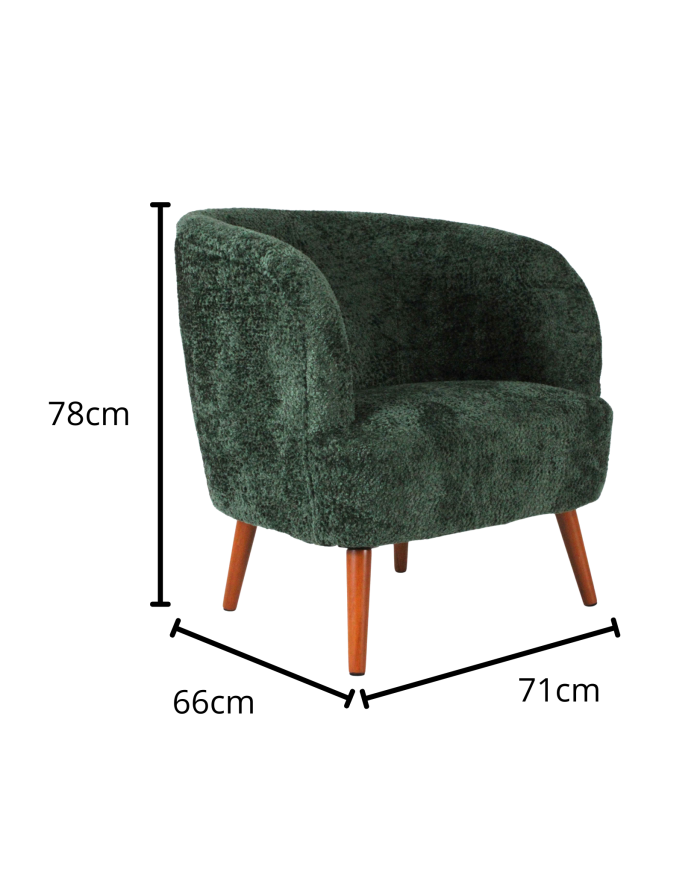 Poltrona "Elfo" in tessuto verde effetto bouclé - immagine 4