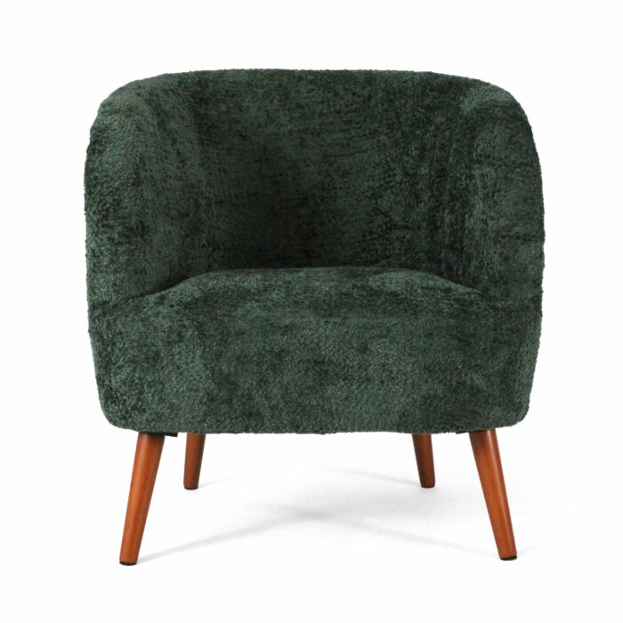 Poltrona "Elfo" in tessuto verde effetto bouclé - immagine 5