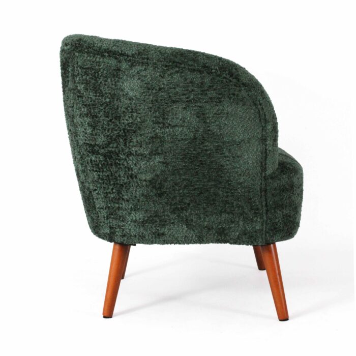 Poltrona "Elfo" in tessuto verde effetto bouclé - immagine 6