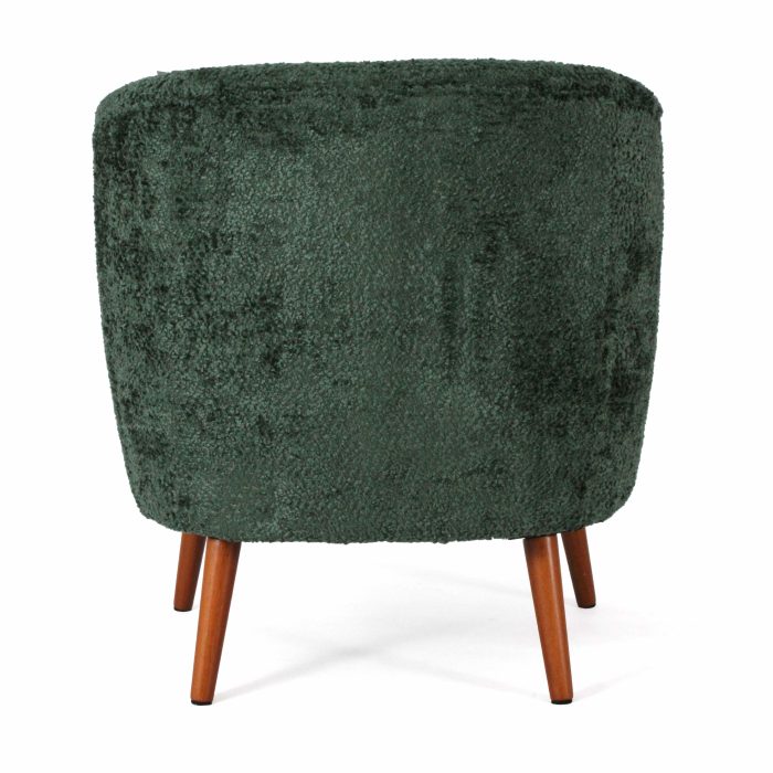 Poltrona "Elfo" in tessuto verde effetto bouclé - immagine 7