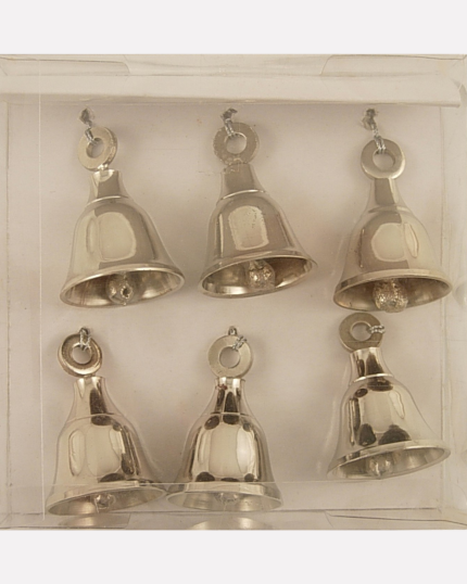 Campanelle decorative natalizie in set di 6 pezzi colore argento