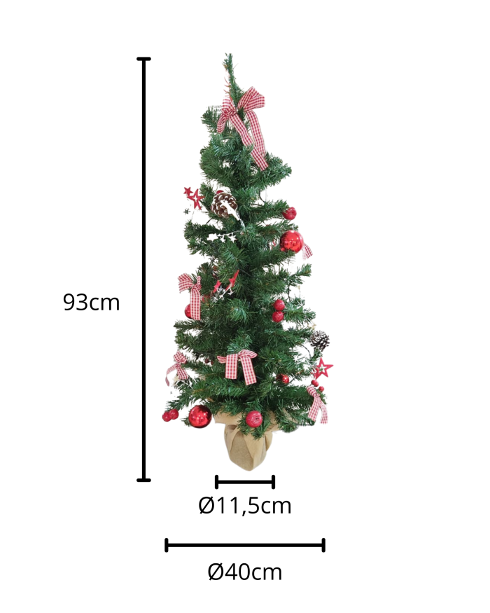 Albero natalizio decorativo con luci e addobbi - immagine 3