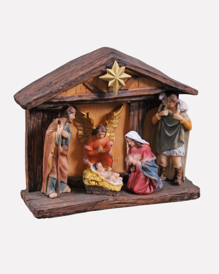 Presepe natività in resina con led
