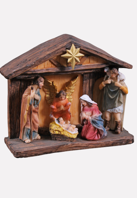 Presepe natività in resina con led