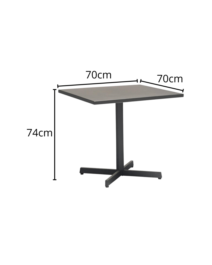 Tavolo quadrato pieghevole "Ares" con piano ribaltabile in acciaio antracite - immagine 3