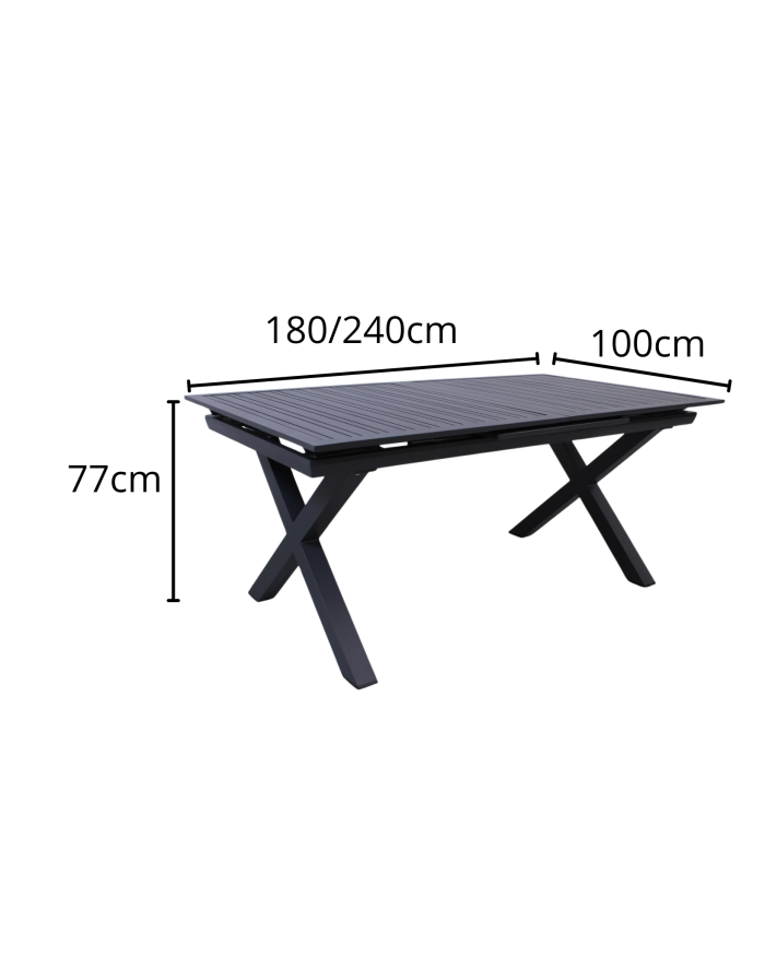 Tavolo allungabile in alluminio antracite "Apollo" - immagine 3