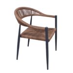 Poltrona in alluminio "Greta" colore antracite e PVC marrone