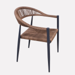 Poltrona in alluminio "Greta" colore antracite e PVC marrone