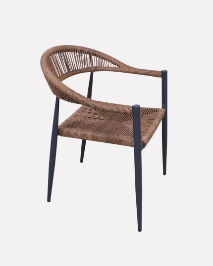 Poltrona in alluminio "Greta" colore antracite e PVC marrone