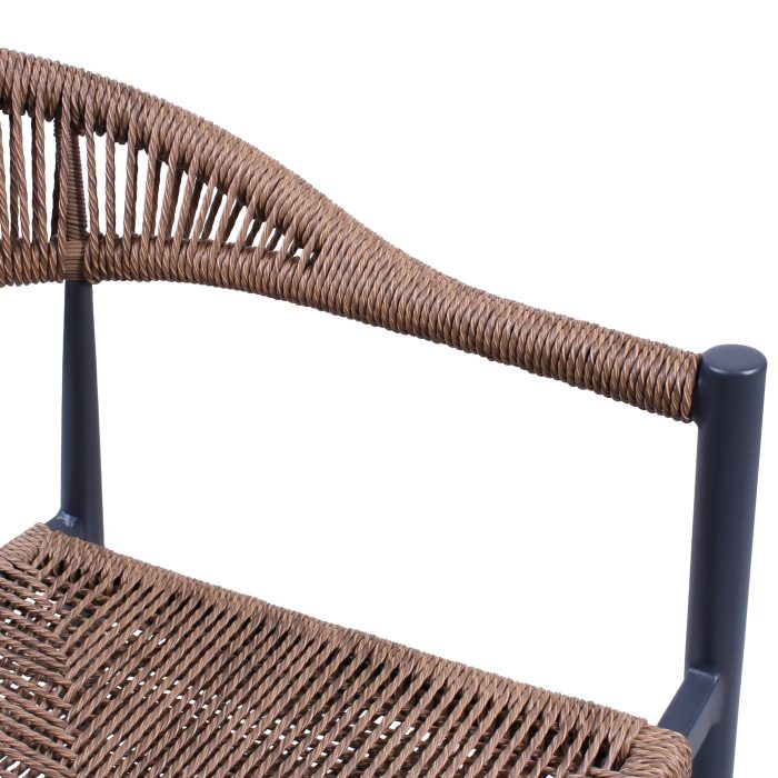 Poltrona in alluminio "Greta" colore antracite e PVC marrone - immagine 7