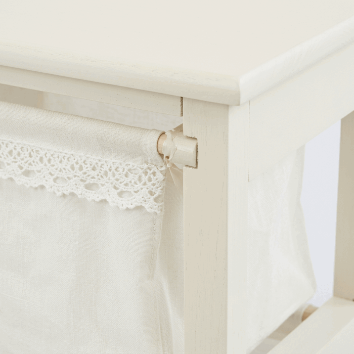 Cassettiera Bianca in Legno di Abete con 3 Cassetti 38x28x68 cm - immagine 6