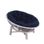 Poltrona rotonda in rattan bianco "Papasan"