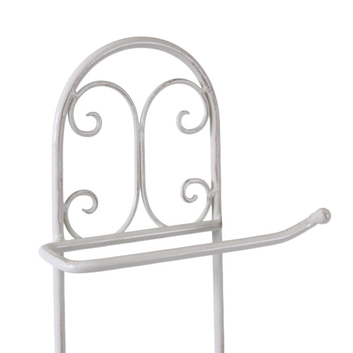 Portarotoli da terra in metallo bianco anticato Ø20H70 cm - immagine 6