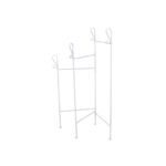 Portasciugamani in metallo bianco anticato con 3 braccia ripieghevoli 40X40XH105 cm