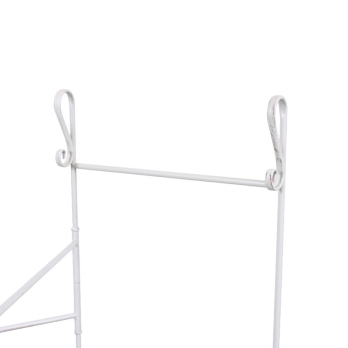 Portasciugamani in metallo bianco anticato con 3 braccia ripieghevoli 40X40XH105 cm - immagine 7