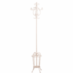 Appendiabiti con portaombrelli in ferro bianco anticato Ø35XH187 cm