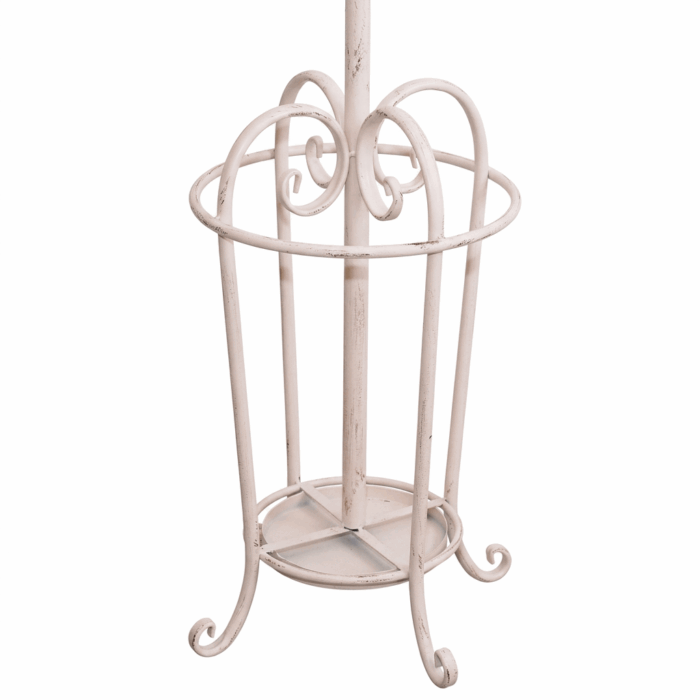 Appendiabiti con portaombrelli in ferro bianco anticato Ø35XH187 cm - immagine 6