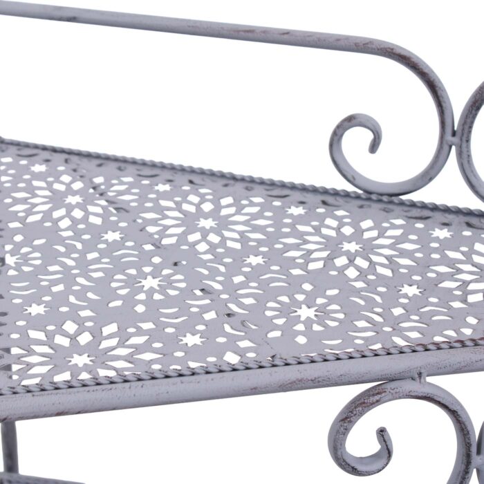 Scaletta portapiante in metallo grigio anticato 3 piani ripieghevole 53X31H65 cm - immagine 8