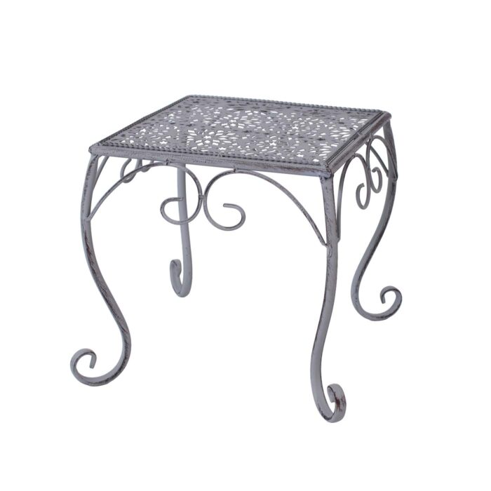 Portavaso in set di 2 quadrati in metallo grigio anticato 25X25H26 - immagine 6