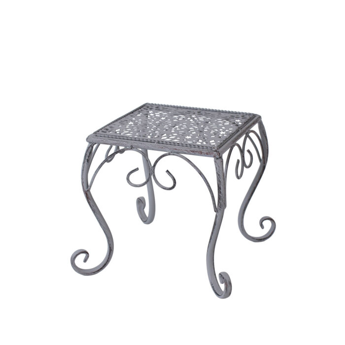 Portavaso in set di 2 quadrati in metallo grigio anticato 25X25H26 - immagine 7