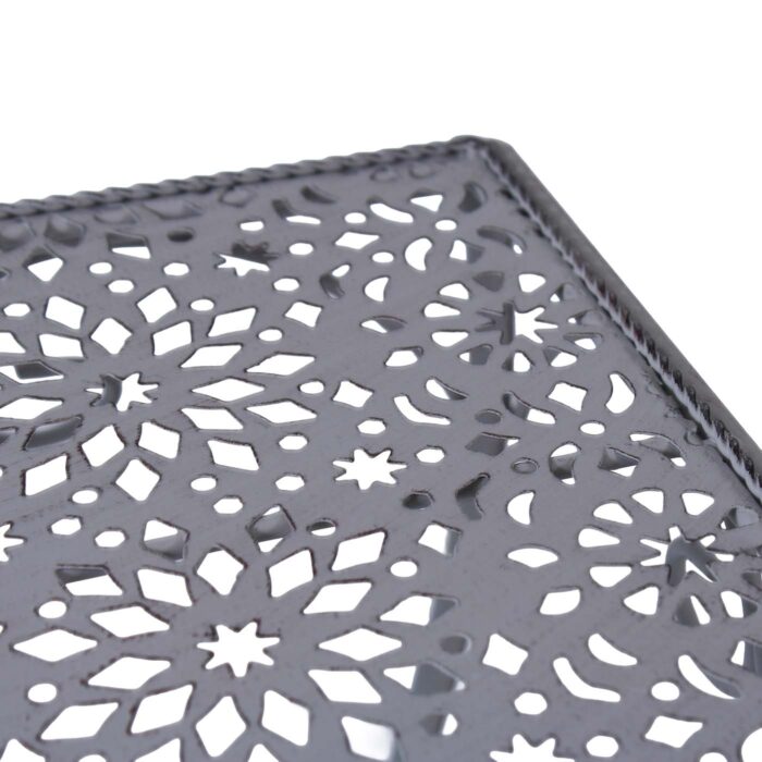 Portavaso in set di 2 quadrati in metallo grigio anticato 25X25H26 - immagine 9