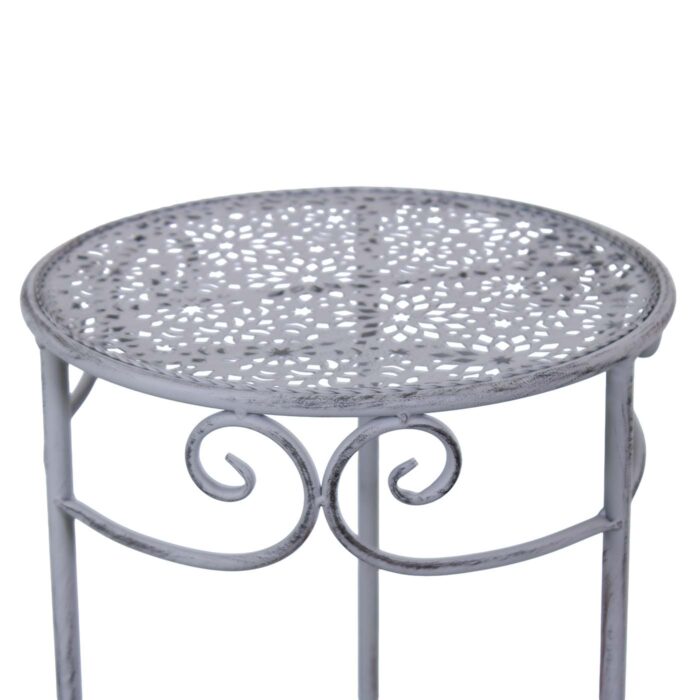 Portavaso in metallo grigio anticato set da 3 supporti Ø32H70 cm - immagine 7
