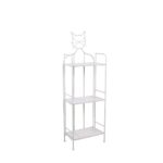 Etagere gatto in metallo bianco anticato 3 ripiani 40x25x124 cm