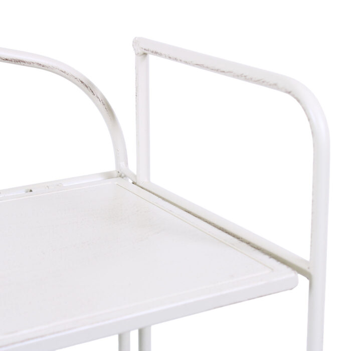 Etagere gatto in metallo bianco anticato 3 ripiani 40x25x124 cm - immagine 7