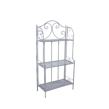 Etagere in metallo grigio anticato a 3 ripiani 60X30H122 cm