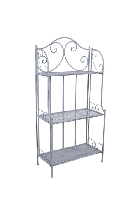 Etagere in metallo grigio anticato a 3 ripiani 60X30H122 cm