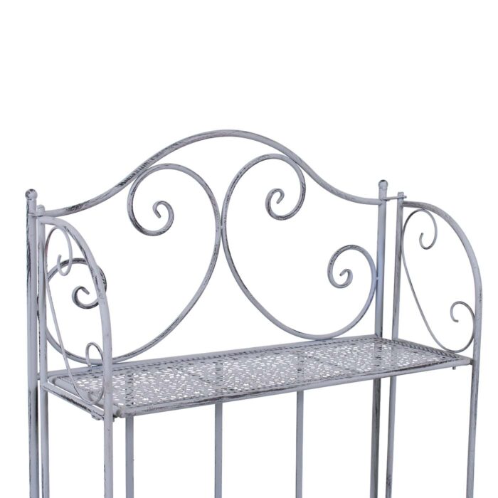 Etagere in metallo grigio anticato a 3 ripiani 60X30H122 cm - immagine 6