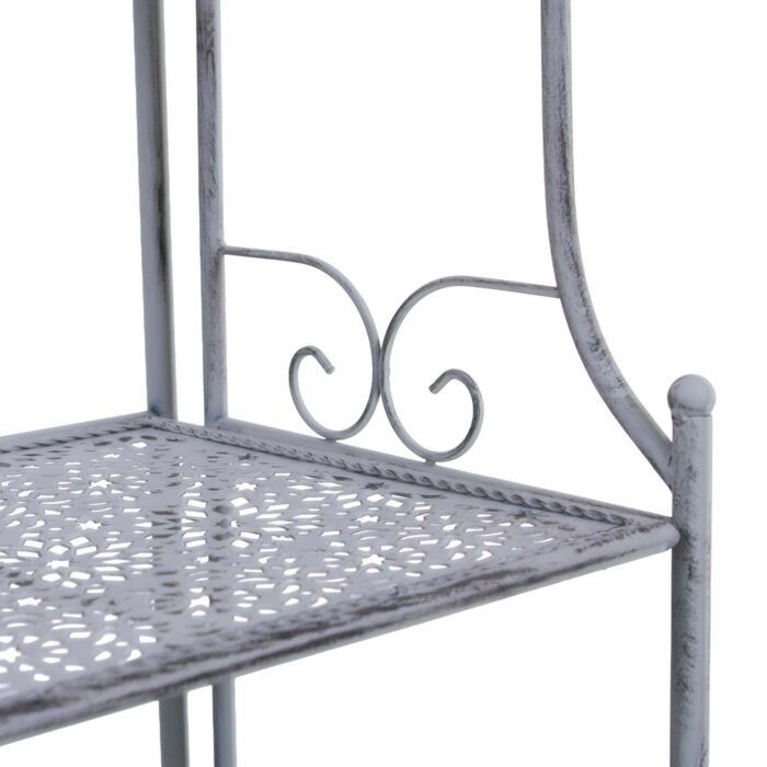 Etagere in metallo grigio anticato a 3 ripiani 60X30H122 cm - immagine 7