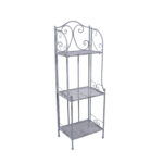 Etagere in Metallo Grigio Anticato a 3 Piani 40X30H122 cm