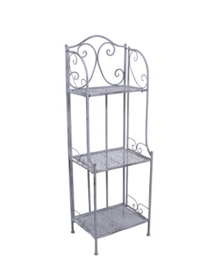 Etagere in Metallo Grigio Anticato a 3 Piani 40X30H122 cm
