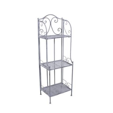 Etagere in Metallo Grigio Anticato a 3 Piani 40X30H122 cm