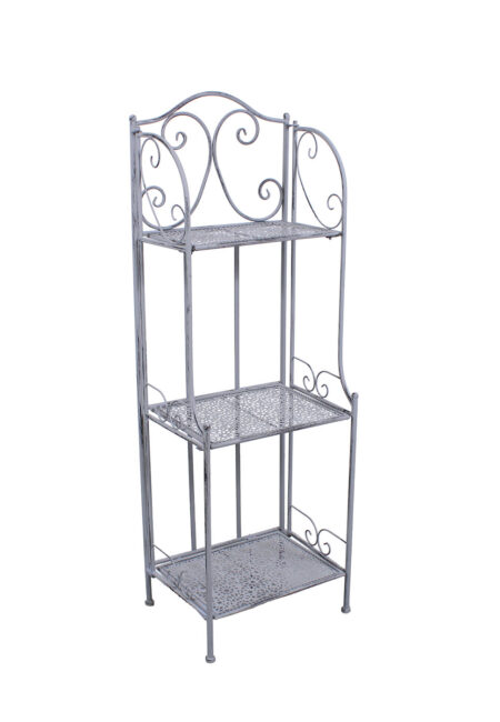 Etagere in Metallo Grigio Anticato a 3 Piani 40X30H122 cm