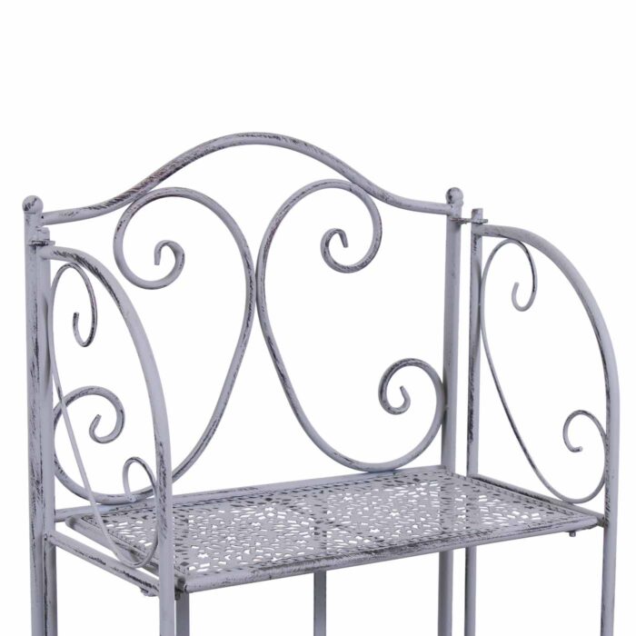 Etagere in Metallo Grigio Anticato a 3 Piani 40X30H122 cm - immagine 6