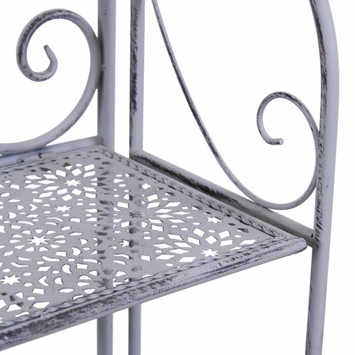 Etagere in Metallo Grigio Anticato a 3 Piani 40X30H122 cm - immagine 7