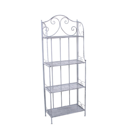 Etagere in Metallo Grigio Anticato 4 Ripiani 60X30H161 cm