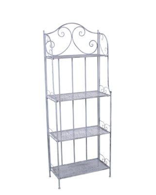 Etagere in Metallo Grigio Anticato 4 Ripiani 60X30H161 cm
