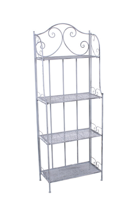 Etagere in Metallo Grigio Anticato 4 Ripiani 60X30H161 cm