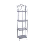 Etagere in Metallo Grigio Anticato a 4 Ripiani 40X30H161 cm