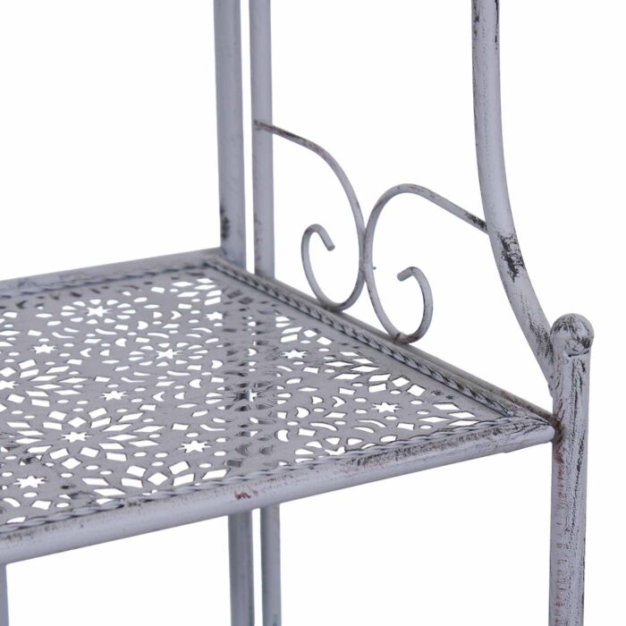 Etagere in Metallo Grigio Anticato a 4 Ripiani 40X30H161 cm - immagine 7